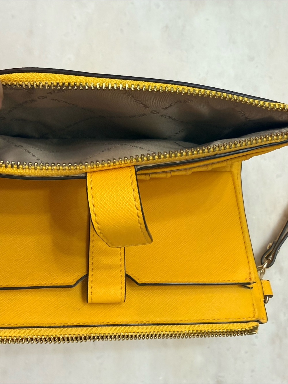 Michael Kors Yellow Leather Wristlet - Picture 5 of 9